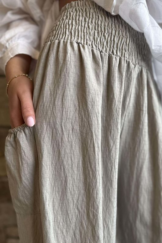 Basso Shirring Balloon Pant Taupe **